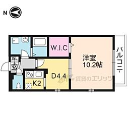フォルビート出町柳 1DKの間取図画像