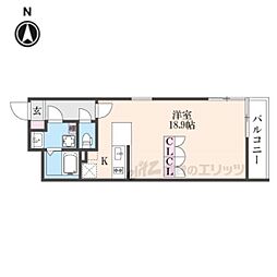 STANDZ金閣寺前 ワンルームの間取図画像