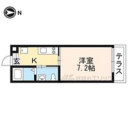 クレアラ・クーオ 1Kの間取図画像