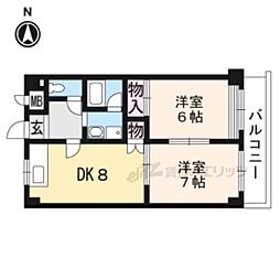 CREST音羽 2LDKの間取図画像