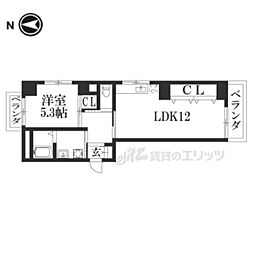 大生山科ビルヂング 1LDKの間取図画像