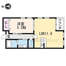 ラバンクール銀閣寺 1LDKの間取図画像