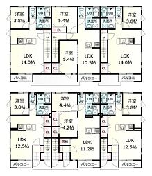 北山壱番館 1LDKの間取図画像