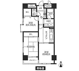 ネオハイツ木町通 3Kの間取図画像