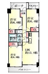 柏木一丁目シティハウス 3LDKの間取図画像