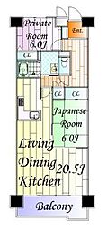 スペリア塩竈旭町 2LDKの間取図画像