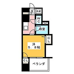 PRIMEURBAN日本橋茅場町 1Kの間取図画像