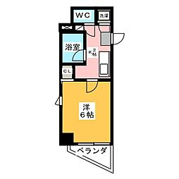 コンシェリア新橋 1Kの間取図画像