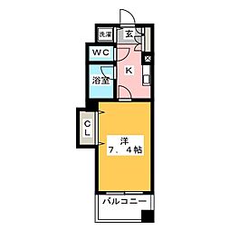 PRIMEURBAN日本橋茅場町 1Kの間取図画像