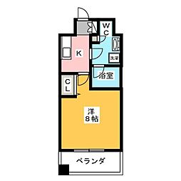 レジディア築地 1Kの間取図画像