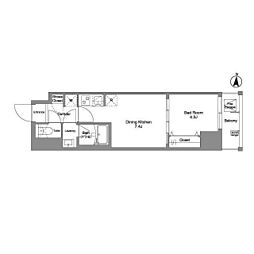 Daffitto錦糸町 1DKの間取図画像