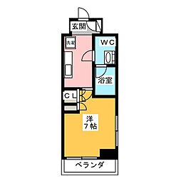 パークアクシス押上サウス 1Kの間取図画像