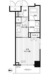 グランハイツ錦糸町 1Kの間取図画像