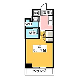 プラウドフラット両国 1Kの間取図画像
