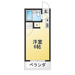 ファストリバーハイツ ワンルームの間取図画像