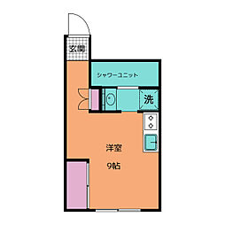 向島ダイヤマンション 4階ワンルームの間取り