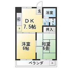 ミトモビル 2DKの間取図画像