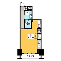 RESIDIA新御徒町 ワンルームの間取図画像