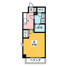 アーバネックス森下II 6階1Kの間取り