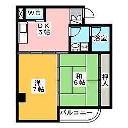 シルバースティック 2DKの間取図画像