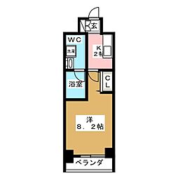 プラウドフラット森下3 1Kの間取図画像