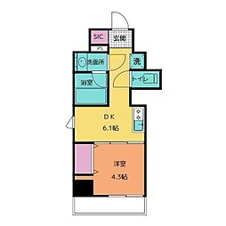 グランカーサ大島 1DKの間取図画像