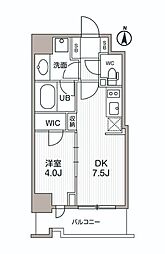 シーズンフラッツ両国サウス 1DKの間取図画像