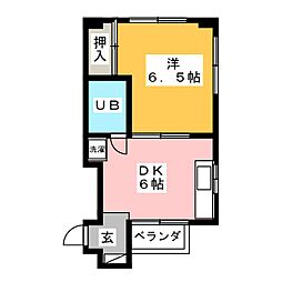堀ビル 1DKの間取図画像