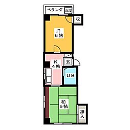 フリーデンハイム 2Kの間取図画像