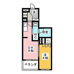 プラウドフラット森下4 1DKの間取図画像