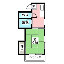 シャンテスズキ 1DKの間取図画像