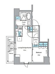 ルフォンプログレ上野御徒町 11階1LDKの間取り