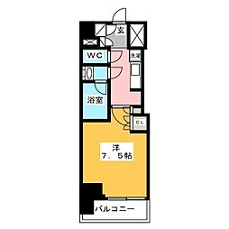 ルフォンプログレ蔵前プレミア 1Kの間取図画像