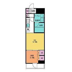 アーバネックス蔵前レジデンス 1DKの間取図画像