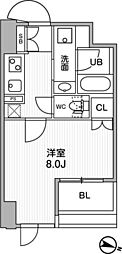 東神田テラスレジデンス 1Kの間取図画像