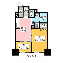 パークアクシス蔵前・春日通り 2DKの間取図画像