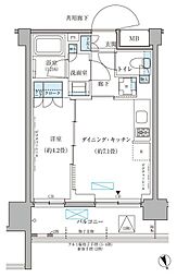 パークアクシス文京本郷 1DKの間取図画像