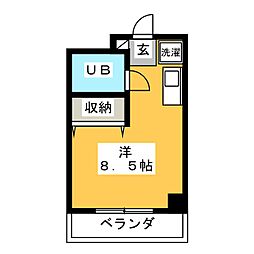 誠心6ビル ワンルームの間取図画像