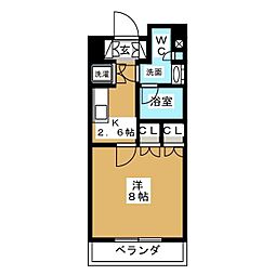 パークアクシス御茶ノ水ステージ 1Kの間取図画像