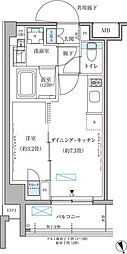 パークアクシス文京本郷 1DKの間取図画像