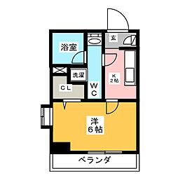 東京メトロ有楽町線 月島駅 徒歩1分の賃貸マンション 9階1Kの間取り