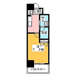 レジディア月島3 1Kの間取図画像