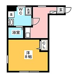 コンポジット清澄庭園 1Kの間取図画像