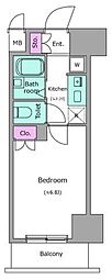 レジディア木場 1Kの間取図画像