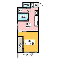 行平ビル 1DKの間取図画像