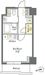 プライムメゾン清澄白河 ワンルームの間取図画像
