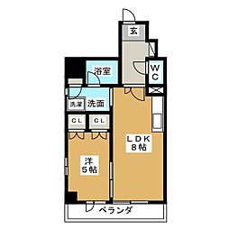 プロスペクト門前仲町 1LDKの間取図画像
