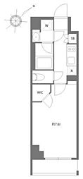 KDXレジデンス豊洲 1Kの間取図画像