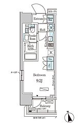 パークアクシス門前仲町EAST ワンルームの間取図画像