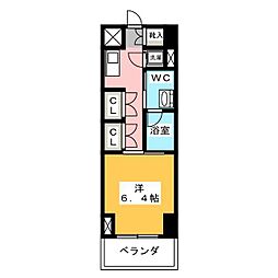 COMFORIA門前仲町 1Kの間取図画像